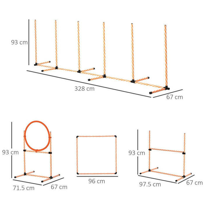 Pet Agility Training Equipment Dog Play Run Jump Hurdle Obedience Training Set