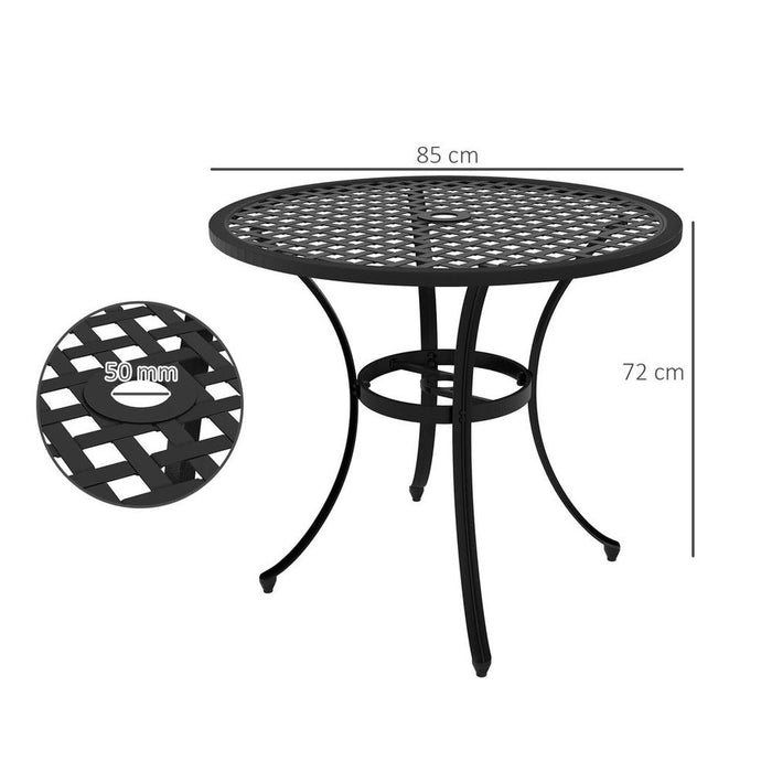 Premium Outsunny Cast Aluminium Bistro Table - Balcony, Black - High-Quality & Weather Resistant - Shop Now!