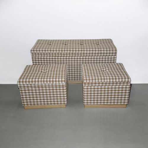 100/46/46CM SET 3 WOODEN STOOLS