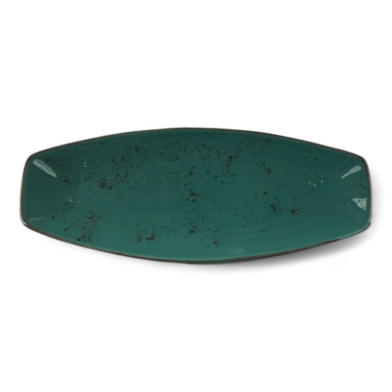Porcelain Platter Aegean Reactive Green 28 cm