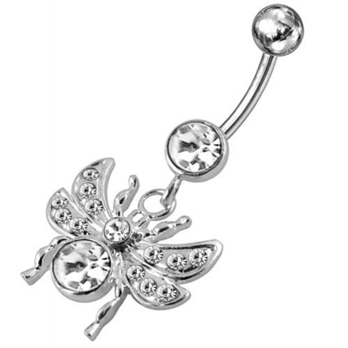 Jeweled flies Dangling Belly Ring