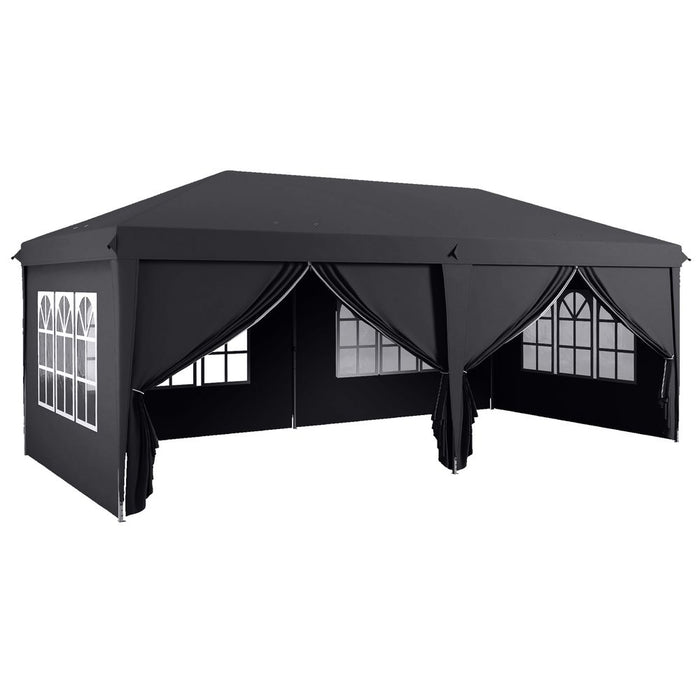 Outsunny 3 x 6m Pop Up Gazebo Height Adjustable Party Tent with Storage Bag