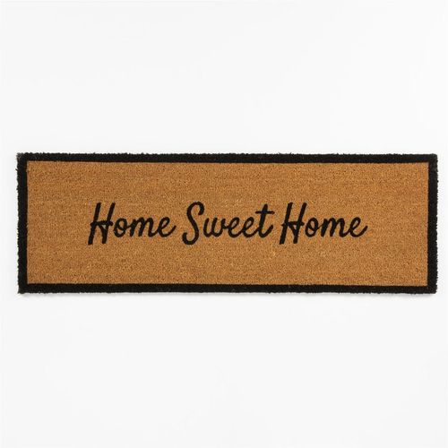 Astley Slogan Home Sweet Home PVC Backed Coir 40x120cm Natural Doormat
