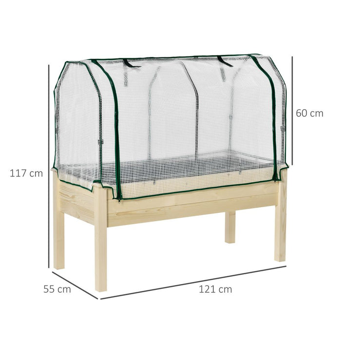 Outsunny Raised Garden Bed Greenhouse Cover - Premium Quality Planter Box