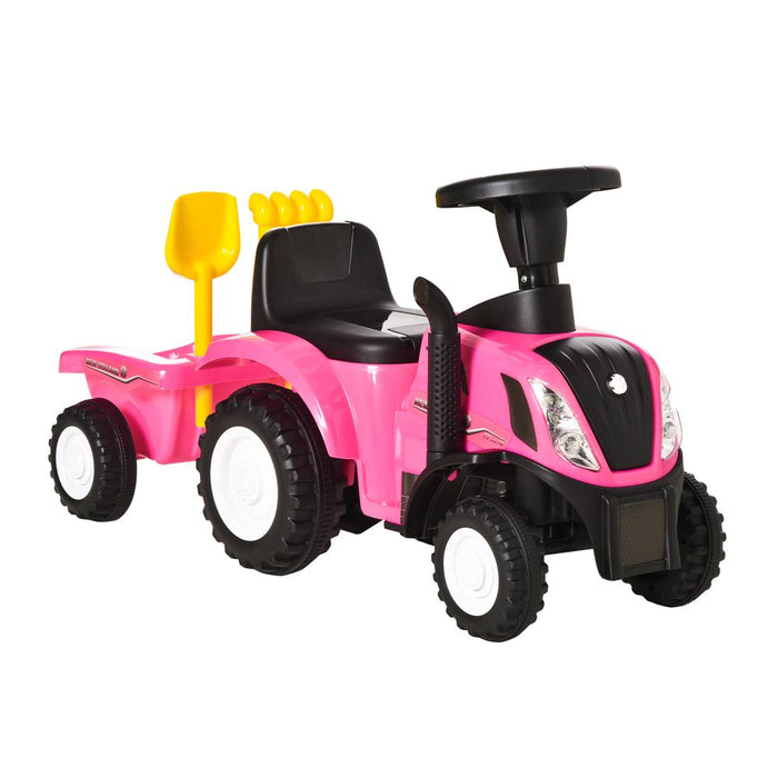 High-Quality Pink Sliding Car w/Horn - Indoor & Outdoor - Ages 12-36 Months - 25 kg Load - Battery Powered