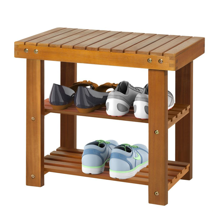 Acacia Wood Shoe Bench,  3-Tier 50x28 x 45 cm