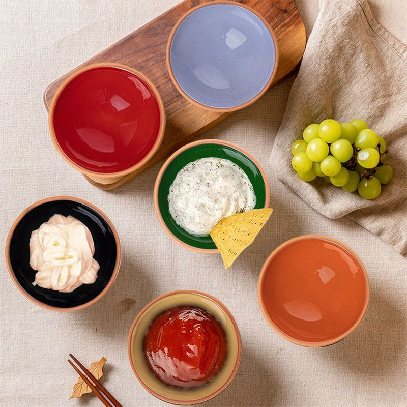 Handmade Ceramic Bowls Set of 6 Moroccan 8cm