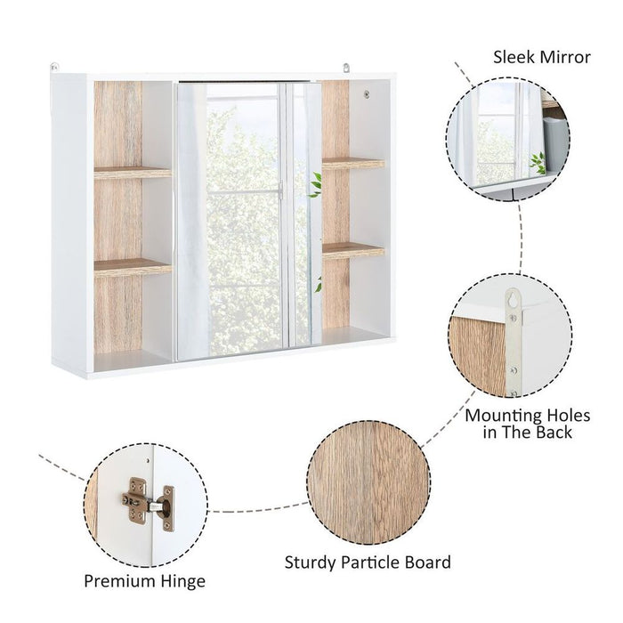 Bathroom Storage Cabinet: Wall Mount, Mirror Door, Adjustable Shelf