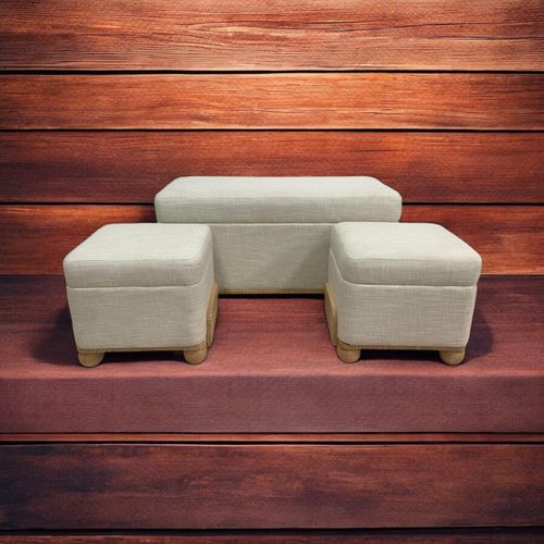 93/41/41CM SET 3 WOODEN TRUNK