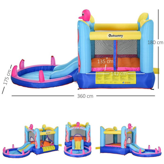 Bouncy Castle Slide Water Pool Trampoline, Blower 3.6 x 1.75 x 1.8m