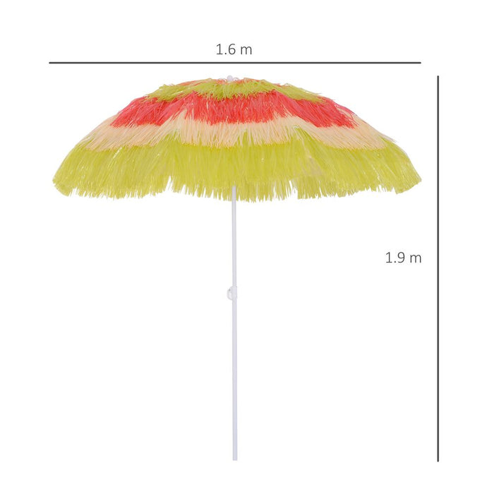 Outsunny Beach Sun Umbrella - Hawaiian Style, Tilting & Folding - Superior Quality