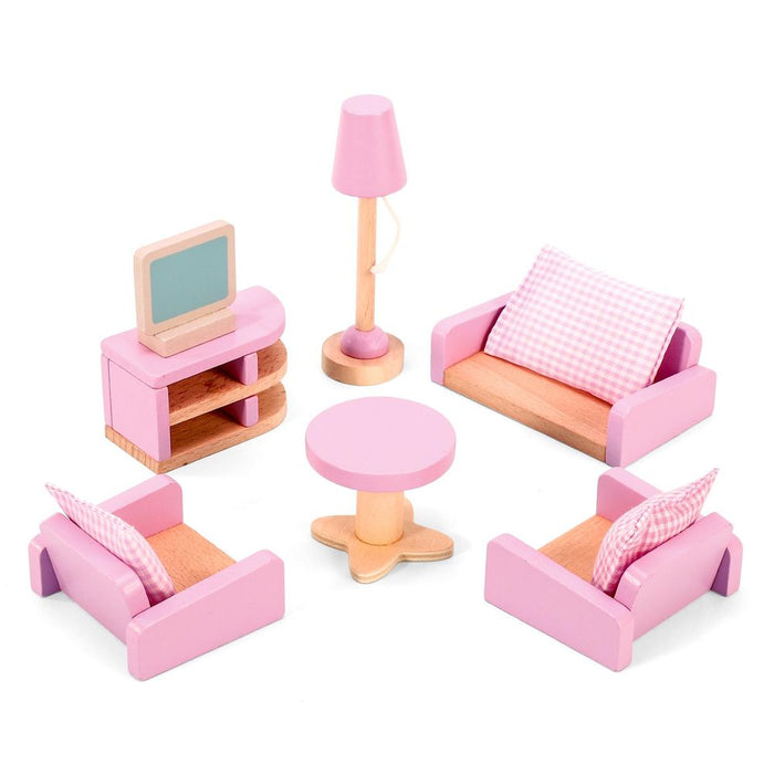 Premium Soka Room Playset - Best Quality Wooden Dollhouse Furniture - Hours of Creative Fun - Certified Safe - Ideal Gift