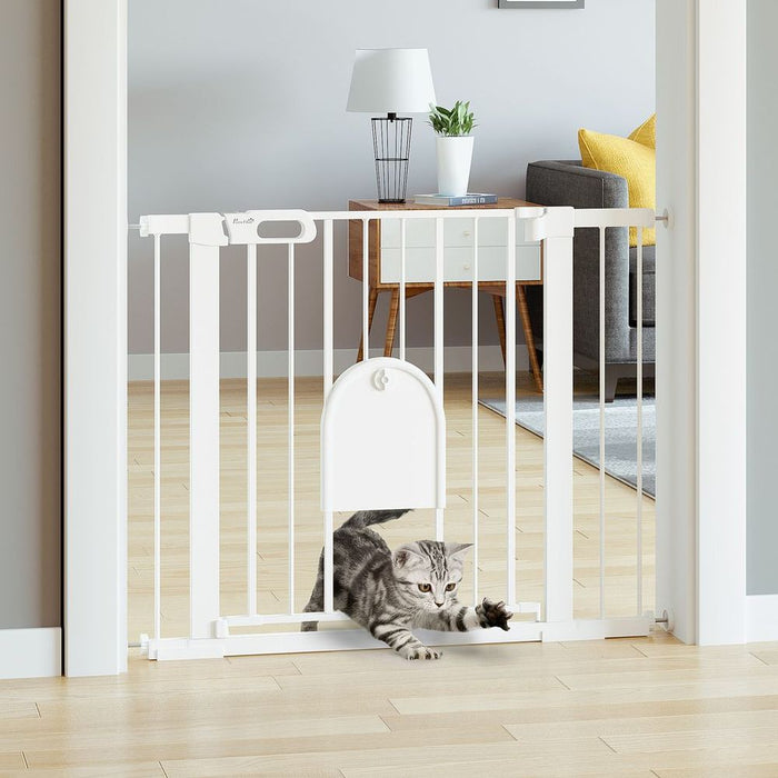 Premium Pet Safety Gate | Pressure Fit for Stairs | Small Door | Double Locking | Top-Quality