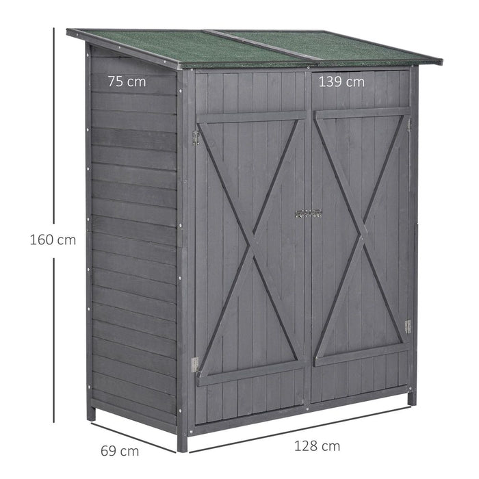 Premium Garden Wood Storage Shed & Table - High-Quality, Asphalt Roof, Tool Organizer