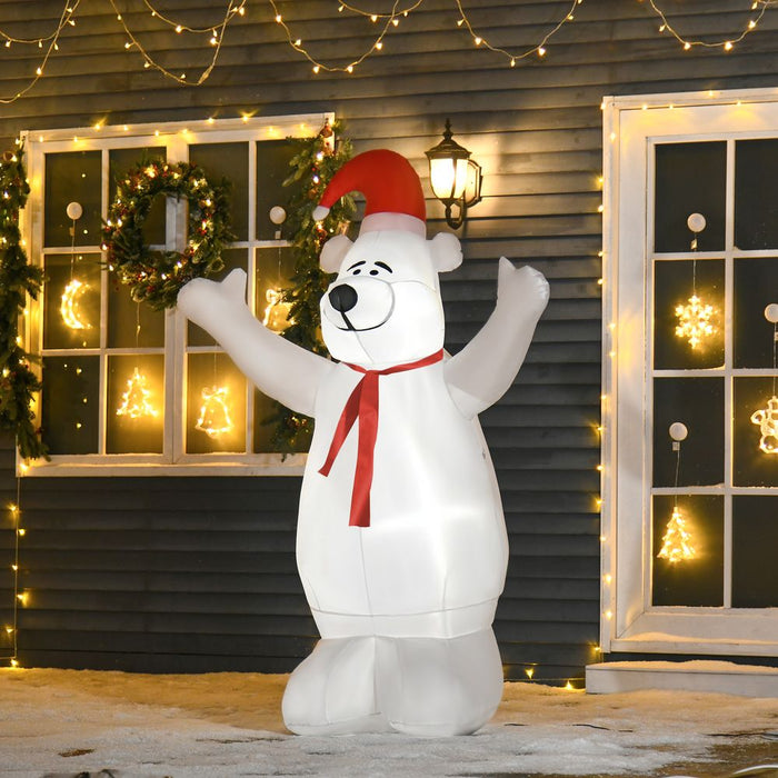 6ft Tall Outdoor Inflatable Bear Airblown Projection Holiday Christmas Lawn