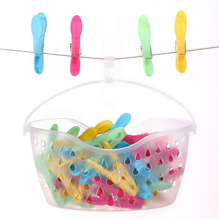 Premium Plastic Clothes Pegs - 36 Piece Set - Multicoloured - Strong Grip