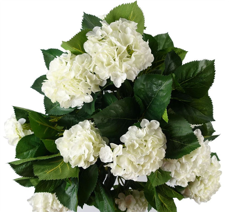 Beautiful 75cm Artificial White Bush Hydrangea - High Quality Potted Plant