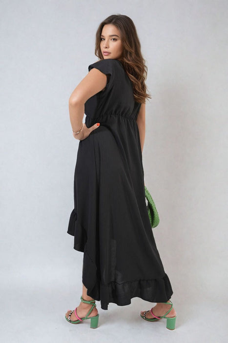 Catalina High Low Ruffle Hem Maxi Dress