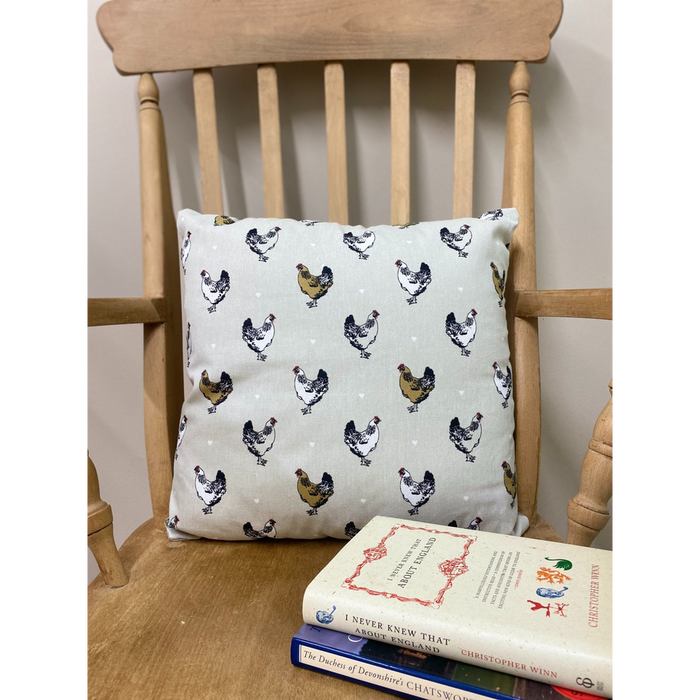 Premium Chicken Print Scatter Cushion - Removable Cover - Unique Country kitchen Collection - D11 x H40 x W40cm