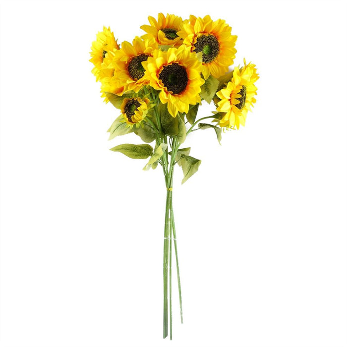 88cm Yellow Artificial Sunflower - 3 heads