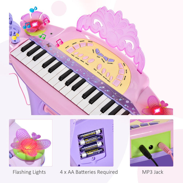 Premium Quality Mini Battery Organ Piano Microphone Stool 32 Key Keyboard Kids Toy