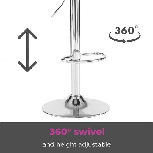 Neo Set of Two Cream Leather Bar Stools