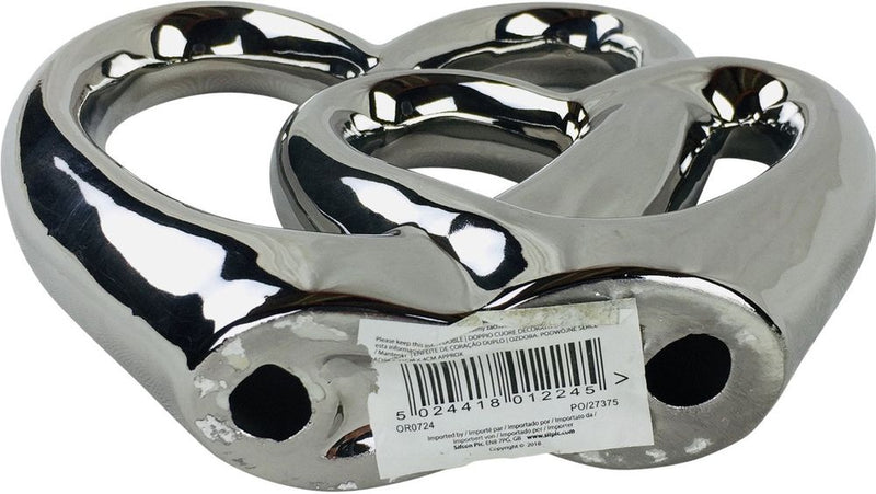 Premium Ceramic Double Heart Ornament - 21cm