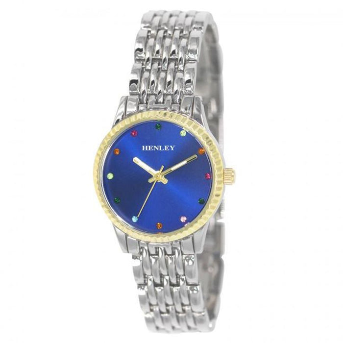 Henleys Ladies Rainbow Diamante Watch - Silver H07319.6