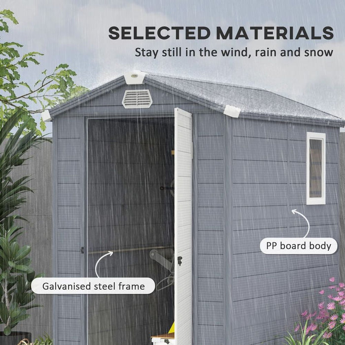 Outsunny Garden Shed Storage with Foundation Kit and Vents