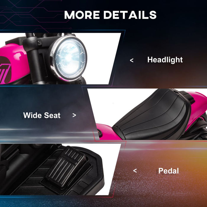 Ultimate Pink Electric Motorbike: Training Wheels, Headlight - Quality, Safe & Fun Ride for Kids