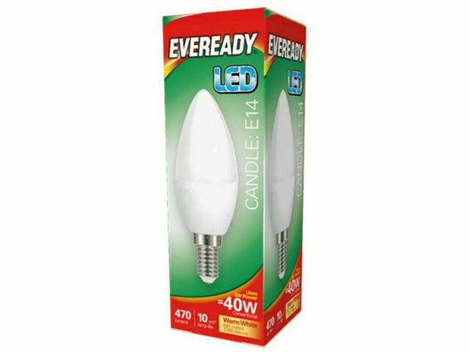 Eveready LED Candle Opel E14 Light Bulb 5.2W, 220-240V, Warm White - High Quality & Long Lasting