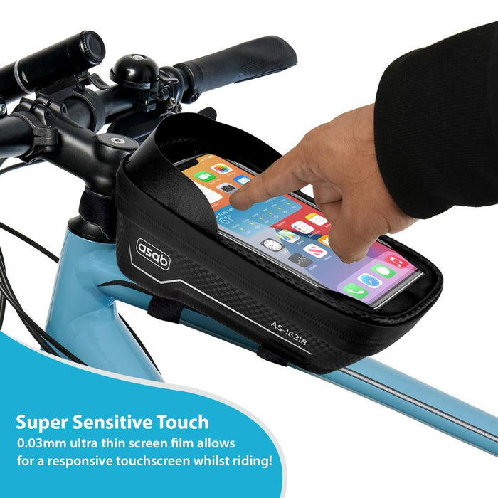 ASAB Waterproof Bike Frame Bag Holder - Waterproof, Durable, Easy to Install, Large Capacity, High Sensitive Touch Screen, Universal Size