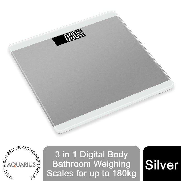 Aquarius 3 in 1 Digital Body Bathroom Weighing Scales for up to 180kg