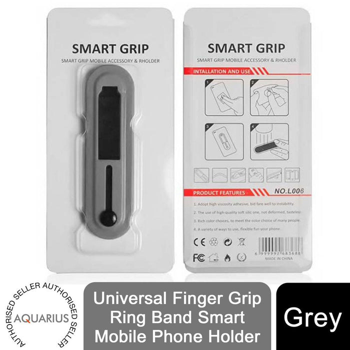 Aquarius Finger Grip Ring Band Mobile Phone Holder - Grey