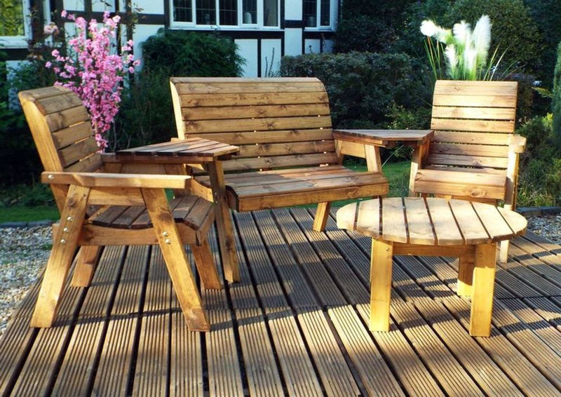 Classic English Design 4 Seater Set with Tray & Coffee Table - Charles Taylor