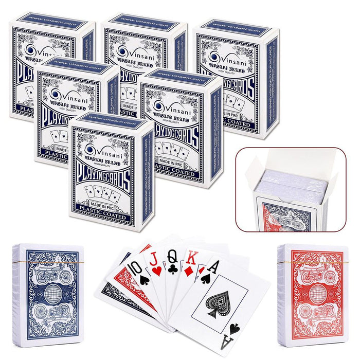 Vinsani Traditional Motorbike Poker Casino Plastic Coated Playing Cards Decks (2 / 4  / 6 / 12)