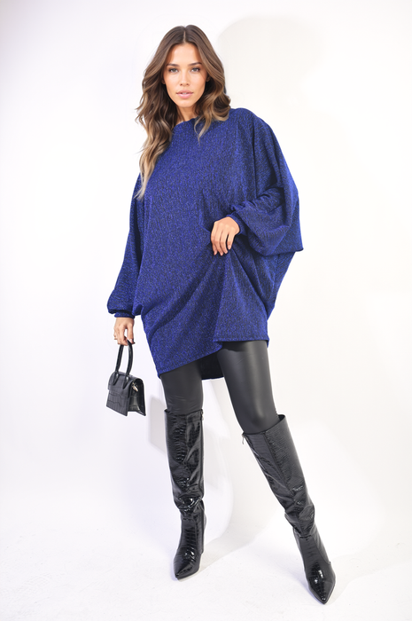 Sparkling Oversized Glitter Top - Glamorous, Comfortable, and Versatile