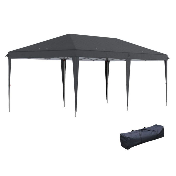 Premium 3x6m Black Pop Up Gazebo - Heavy Duty Canopy for Patio Parties & Events