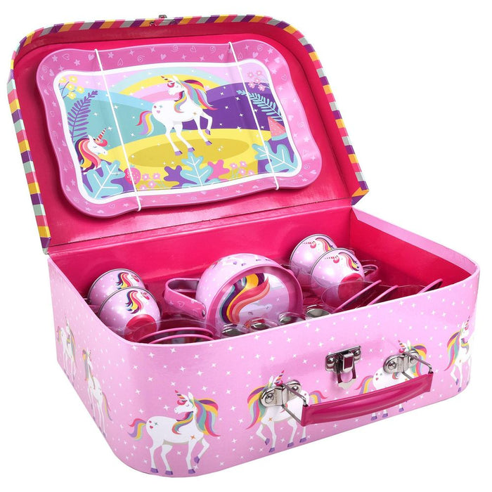 SOKA TEA SET UNICORN 0009257 Metal Tin Tea Party Set with Carry Case