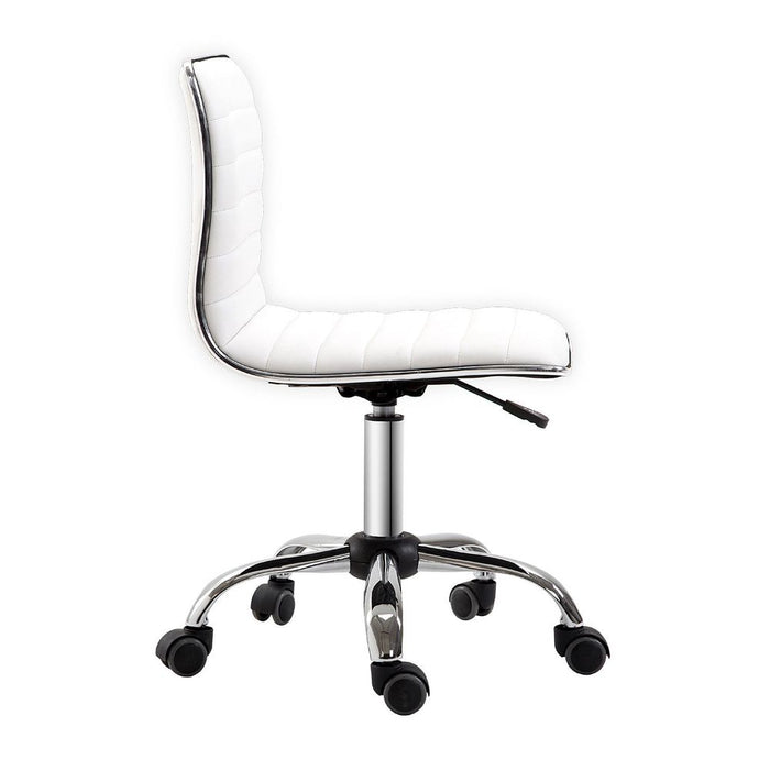 Armless Mid-Back Adjustable Office Chair  360 Swivel Ergonomic White HOMCOM