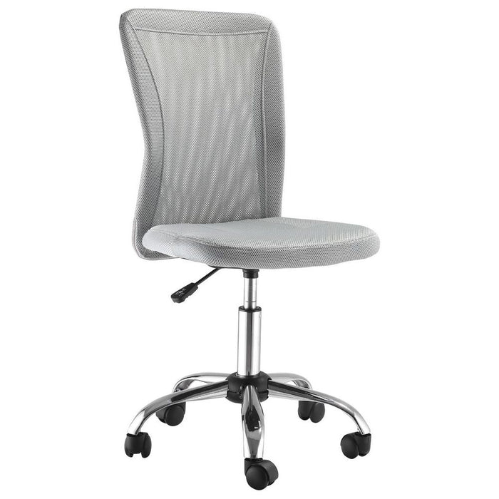 Ergonomic Armless Office Chair | Padded, Height Adjustable, Mesh Back, 5 Wheels