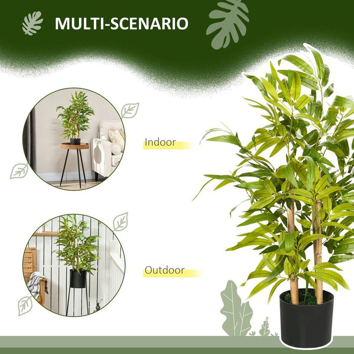 Premium HOMCOM Potted Artificial Bamboo Tree - Lifelike Indoor/Outdoor Decor, 60cm