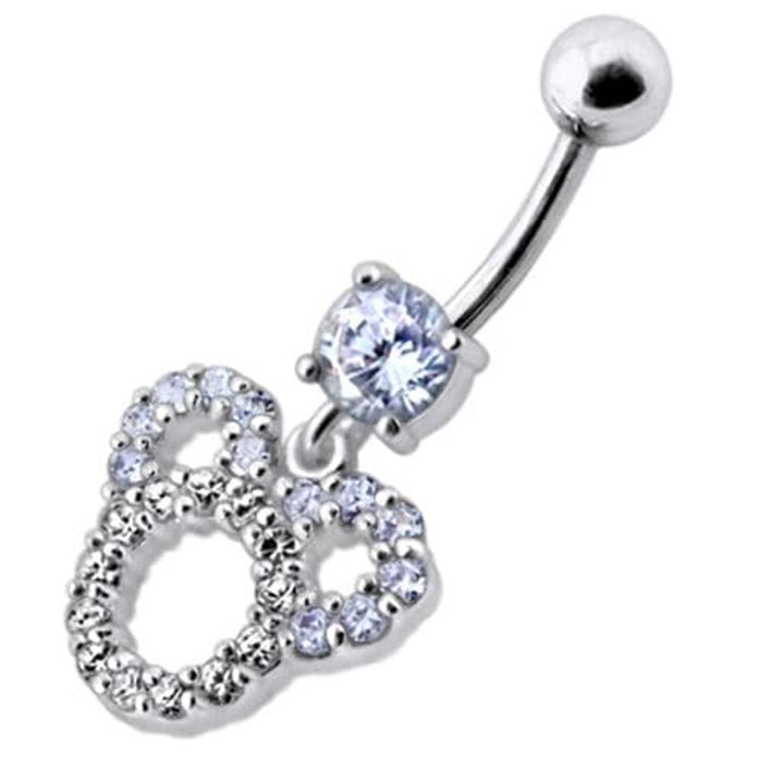 Fancy  Silver Dangling Belly Navel Ring