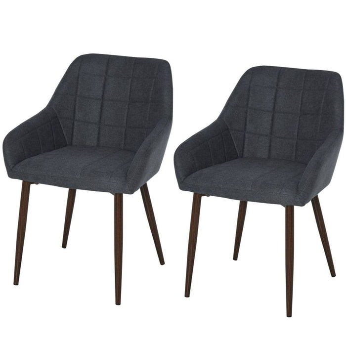 2x Bar Stools / Dining Chairs - Dark grey 57W x 58D x 81Hcm