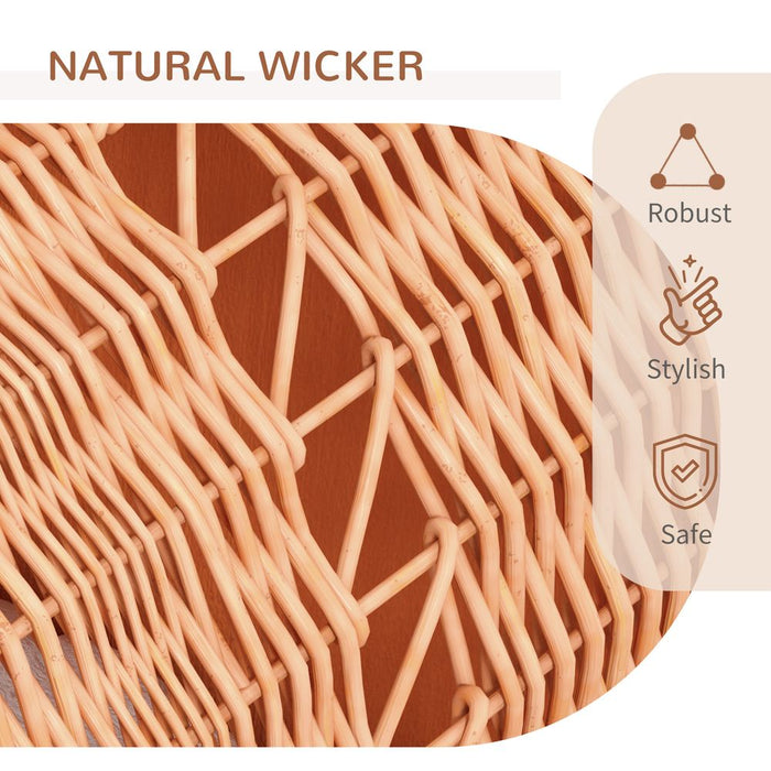 Premium Organic Wicker Cat Basket | Comfy Mat + Handle | Perfect for Traveling with Kittens