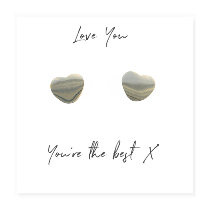 Heart Earrings on Love You Message Card