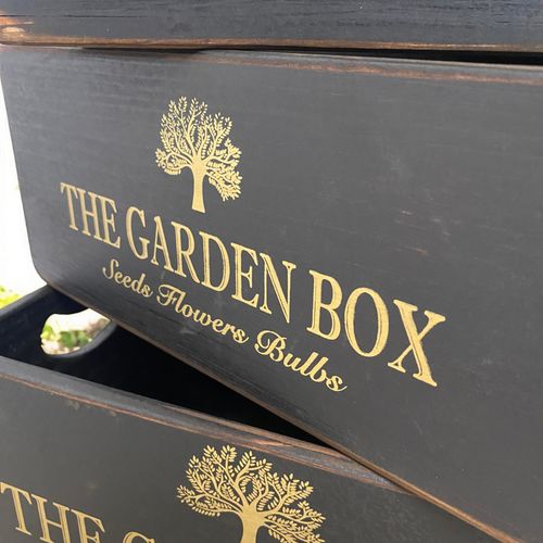 35/32/28/25/22CM SET 5 BLACK WOODEN BOXES