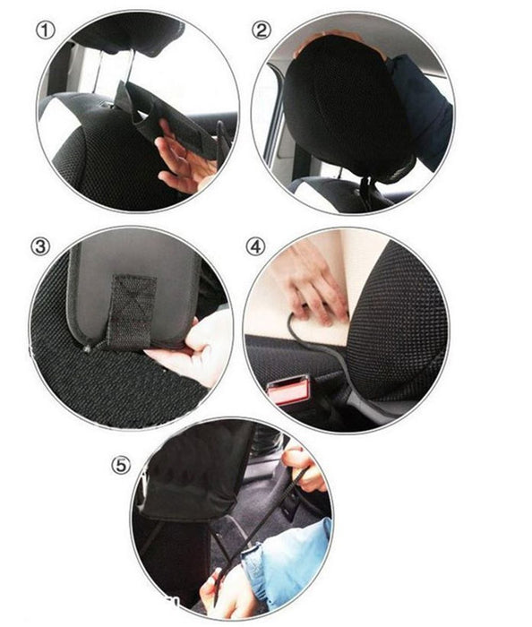 Car Multi Side Pocket Seat Storage Hanging Bag - Black