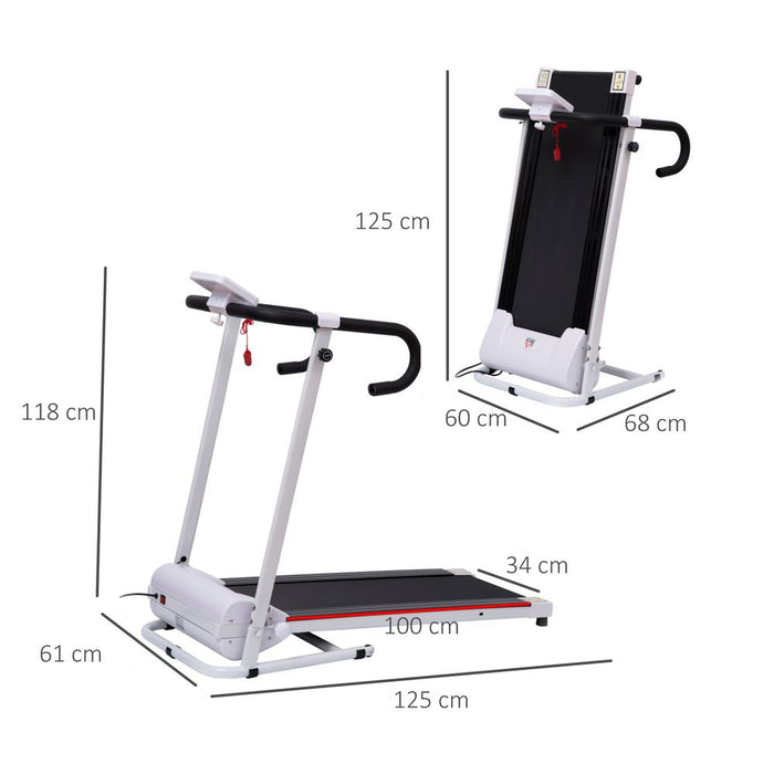 High-Speed Folding Treadmill: Home Fitness Machine with Safety Stopper - HOMCOM