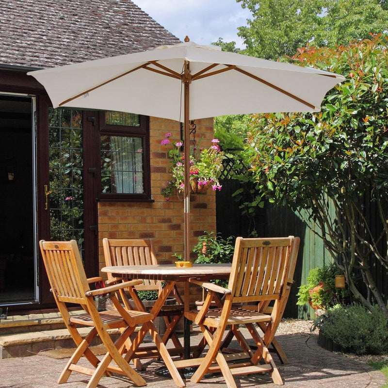 Outsunny 2.5m Wooden Garden Patio Parasol Umbrella - Superior Material & Excellent Workmanship